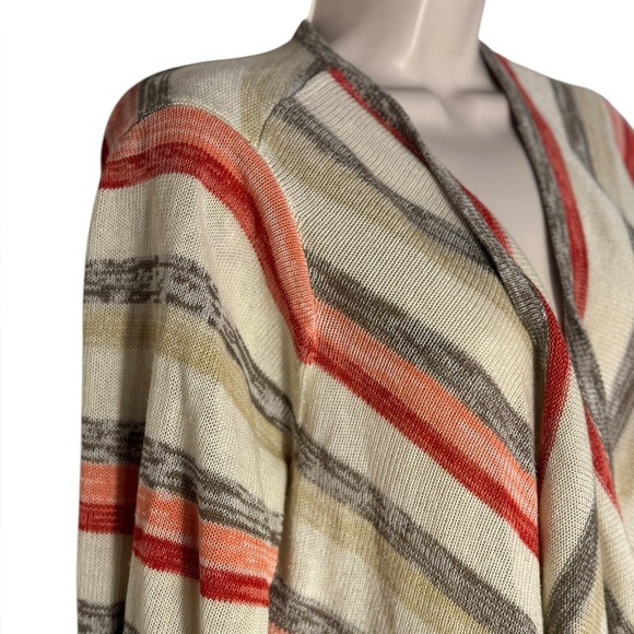 Torrid striped draped knit open cardigan sweater waterfall boho layering Size 1x - Picture 5 of 10